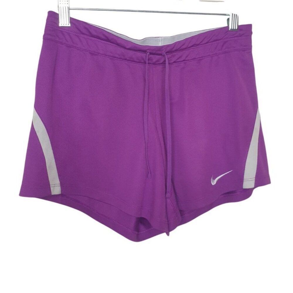 Nike Women's Dri-Fit Shorts Sm Purple White Athletic Running Activewear Sports